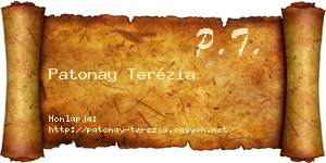 Patonay Terézia névjegykártya